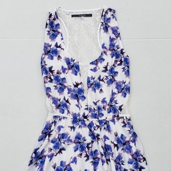 New GUESS Fleur Allover Floral Bird Print Dress - Picture 4 of 8